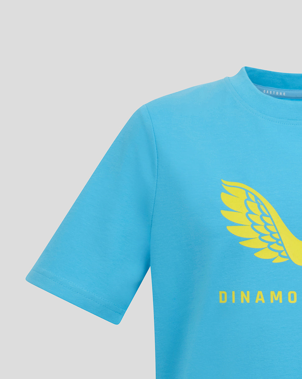Turquoise Dinamo Zagreb Pro Players Tee Aquarius with bright yellow wing crest on chest
