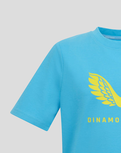 Turquoise Dinamo Zagreb Pro Players Tee Aquarius with bright yellow wing crest on chest