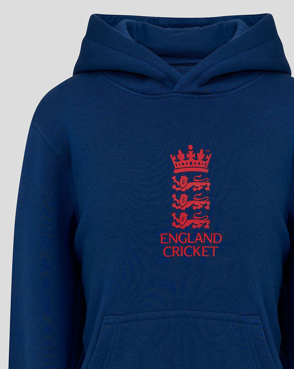England Cricket Junior 24/25 Core Overhead Hoodie - Navy - Navy