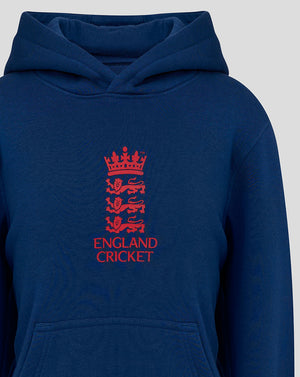 England Cricket Junior 24/25 Core Overhead Hoodie - Navy