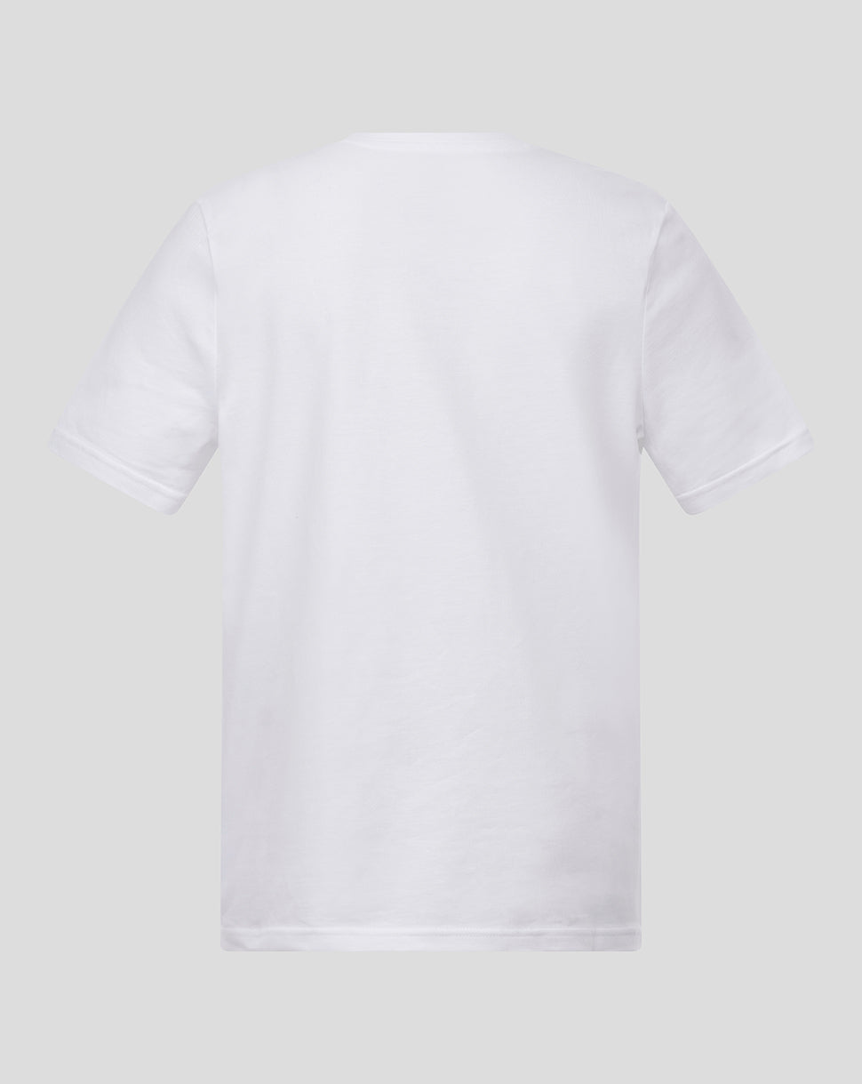 White t-shirt on a light gray background