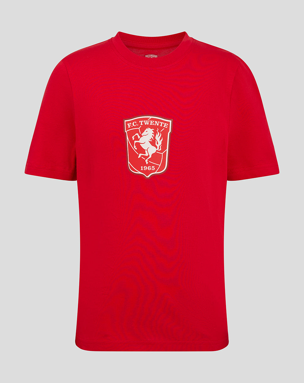 Red FC Twente Core Logo T-shirt with centered white shield crest