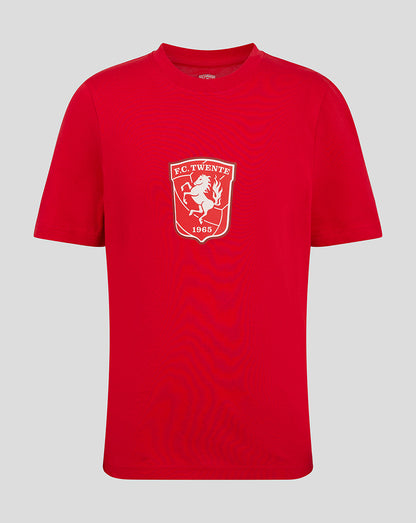 Red FC Twente Core Logo T-shirt with centered white shield crest