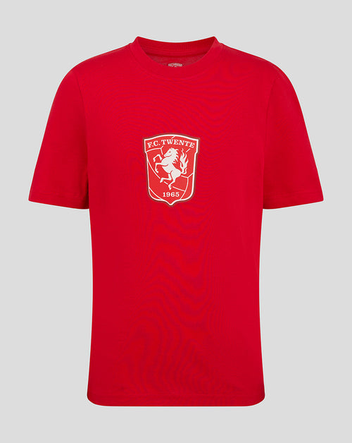 Red FC Twente Core Logo T-shirt with centered white shield crest