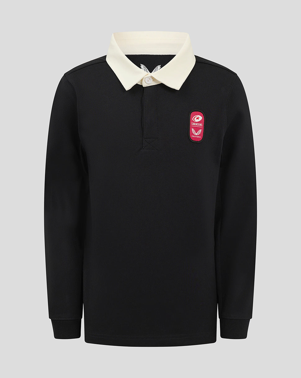 Saracens Junior Dual Branded Rugby Jersey - Black/White