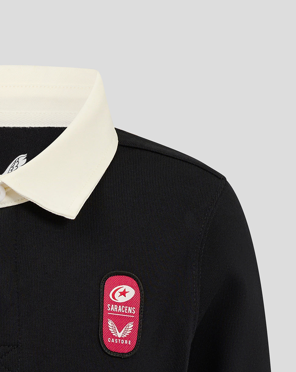 Saracens Junior Dual Branded Rugby Jersey - Black/White
