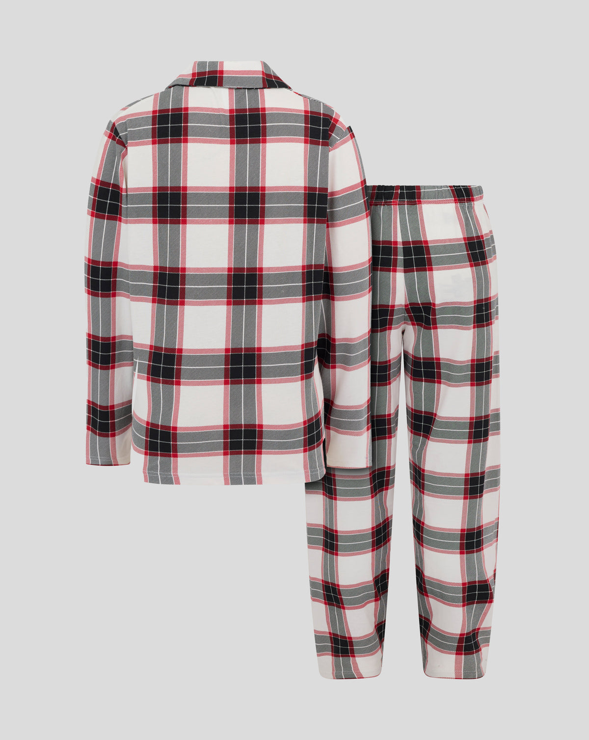 Almeria Junior Langer Pyjama-Set – Weiss/Rot - Weiss/Rot