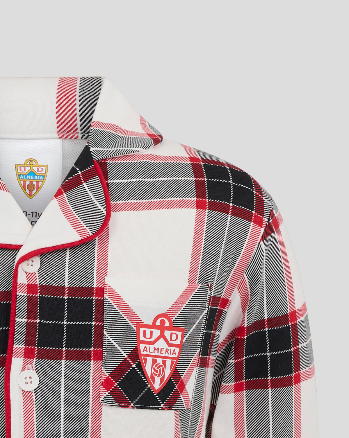 Almeria Junior Langer Pyjama-Set – Weiss/Rot - Weiss/Rot