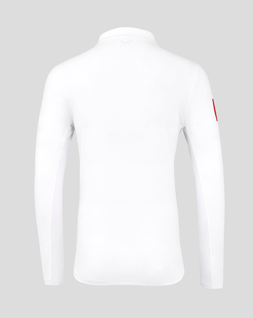 England Cricket Test Men's Pro Long Sleeve Shirt 25/26 - Brilliant White