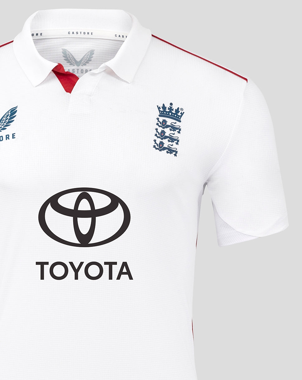 England Cricket Test Men's Pro Short Sleeve Shirt 25/26 - Brilliant White