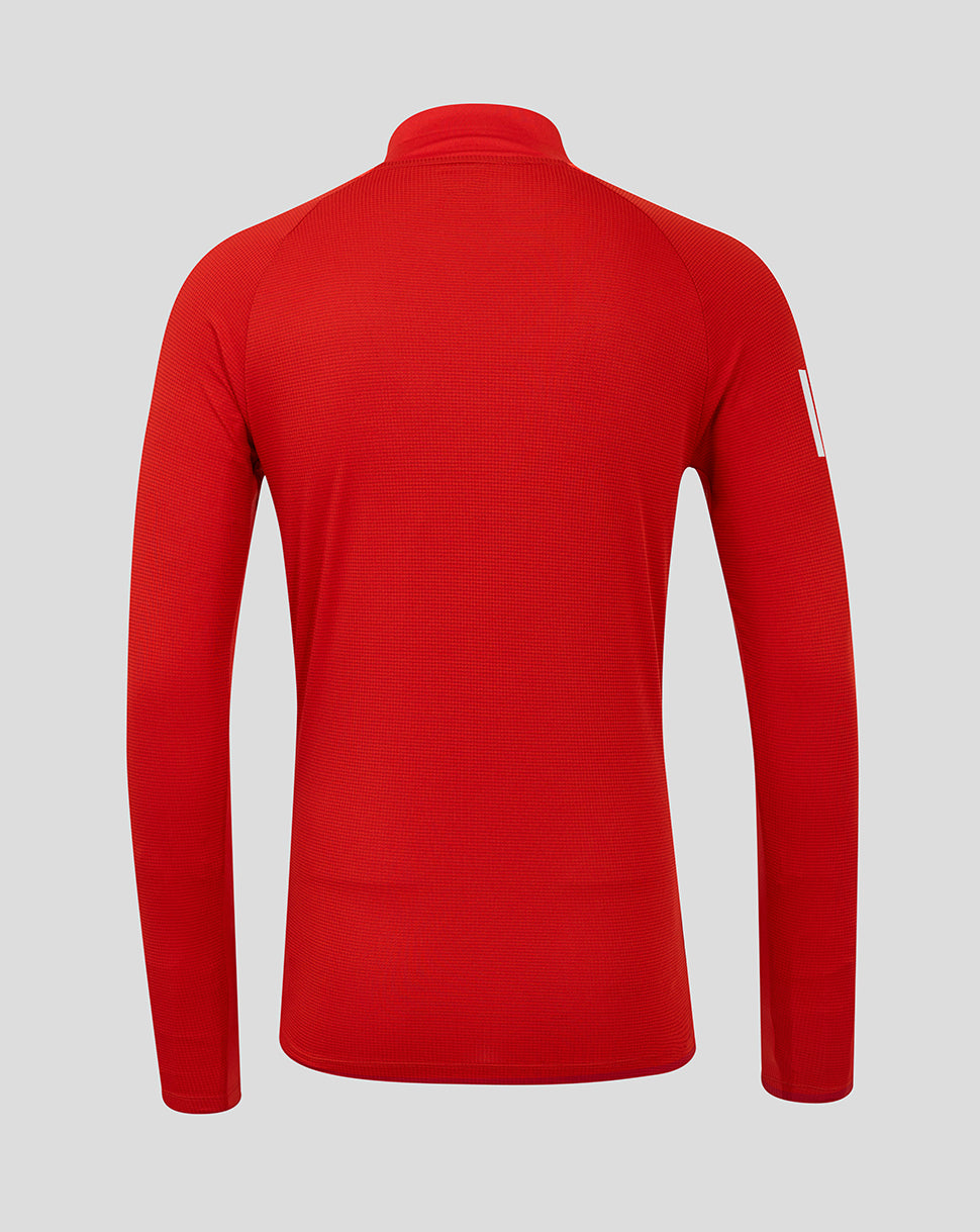 England Cricket T20 Men's Pro Long Sleeve Shirt 25/26 - Pompeian Red/Poppy Red