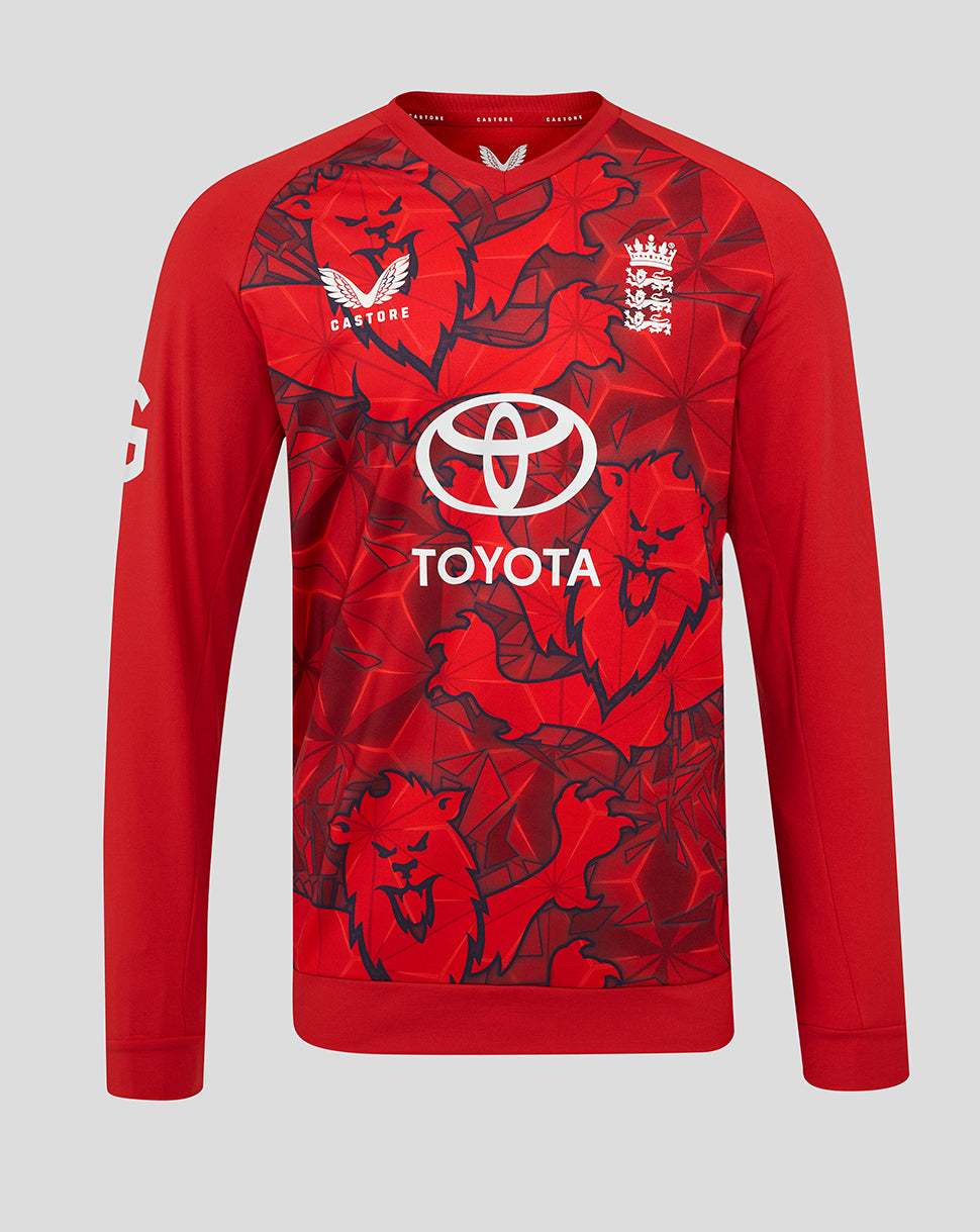 England Cricket T20 Men's Sweater 25/26 - Pompeian Red/Poppy Red
