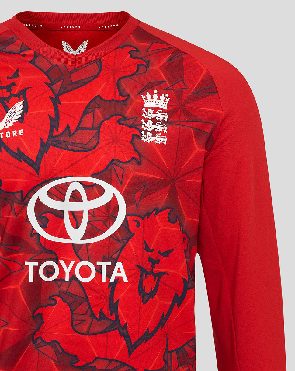 England Cricket T20 Men's Sweater 25/26 - Pompeian Red/Poppy Red