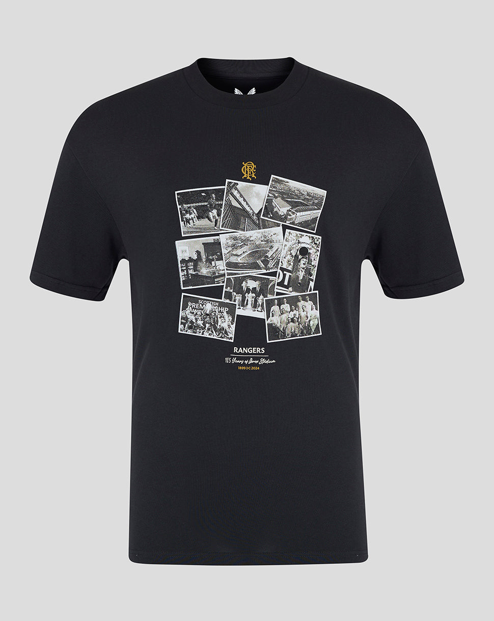 Rangers FC Men's Ibrox 125 Heritage T-Shirt Black - 24/25 - Black