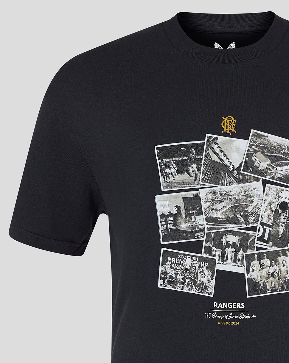 Rangers FC Men's Ibrox 125 Heritage T-Shirt Black - 24/25 - Black