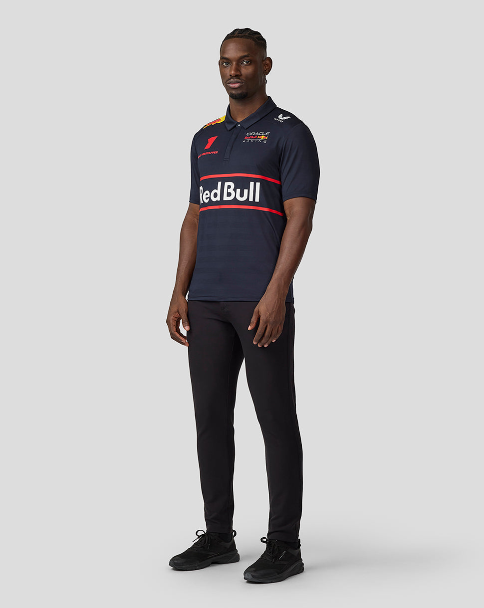 Oracle Red Bull Racing Mens Teamline Short Sleeve Polo Shirt Max Verstappen - Night Sky - Night Sky