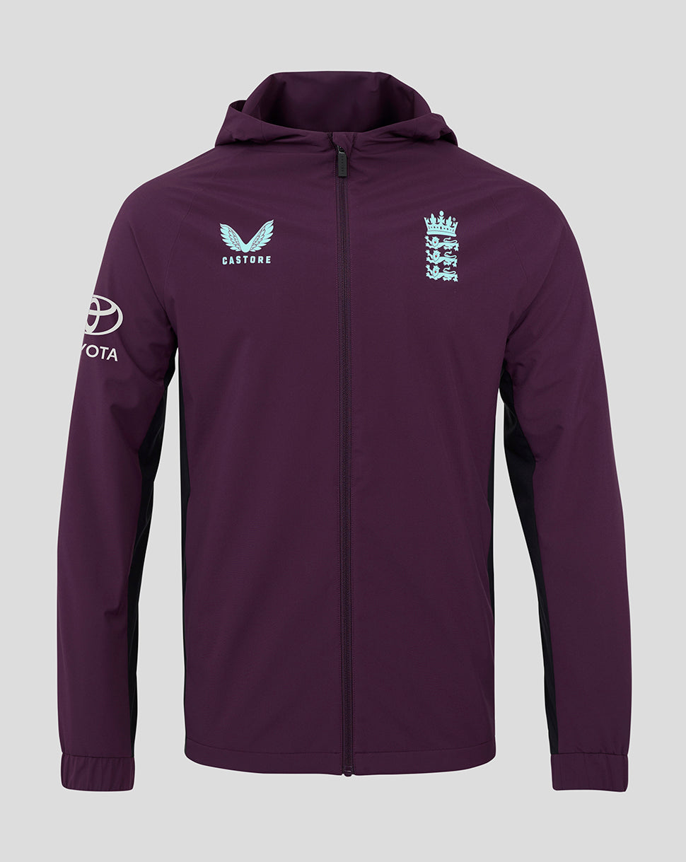 England Cricket Training Men's Rain Jacket 25/26 - Blackberry Wine/Caviar