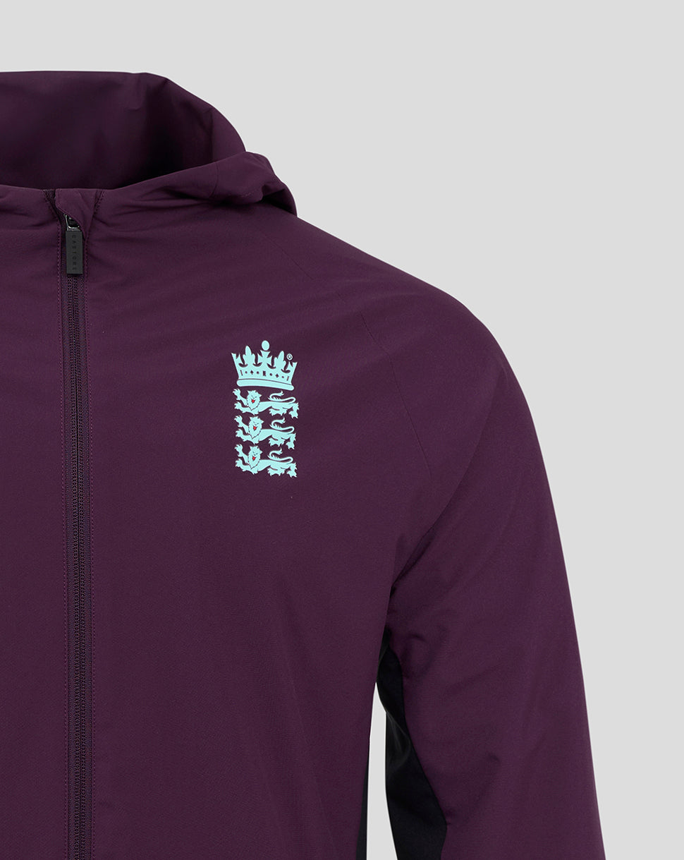 England Cricket Training Men's Rain Jacket 25/26 - Blackberry Wine/Caviar