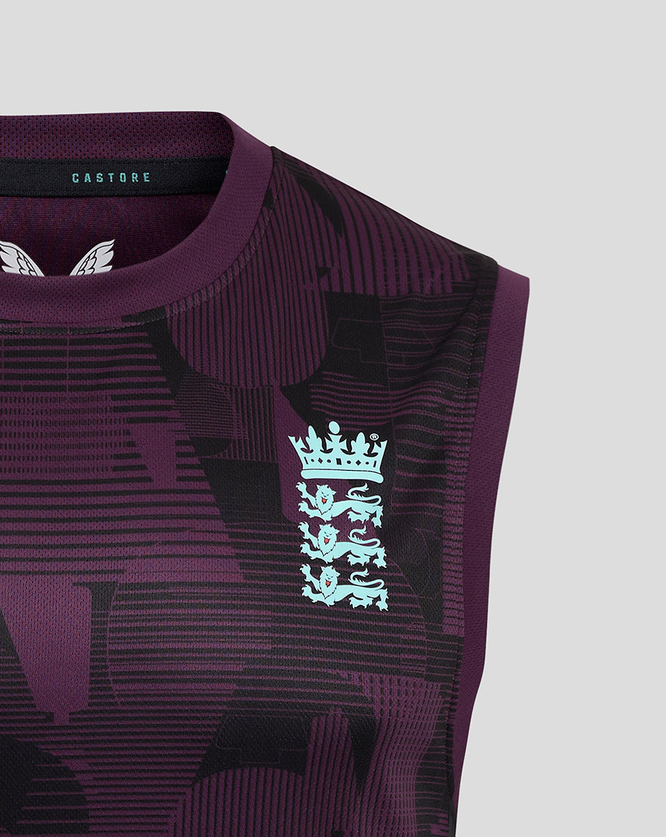 England Cricket Training Men's Vest 25/26 - Blackberry Wine/Caviar