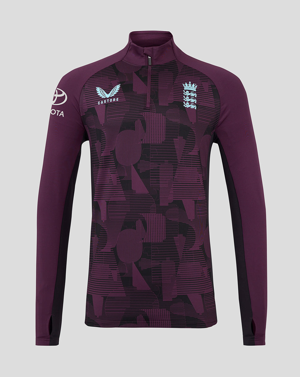 England Cricket Training Men's 1/4 Zip Top 25/26 - Blackberry Wine/Caviar