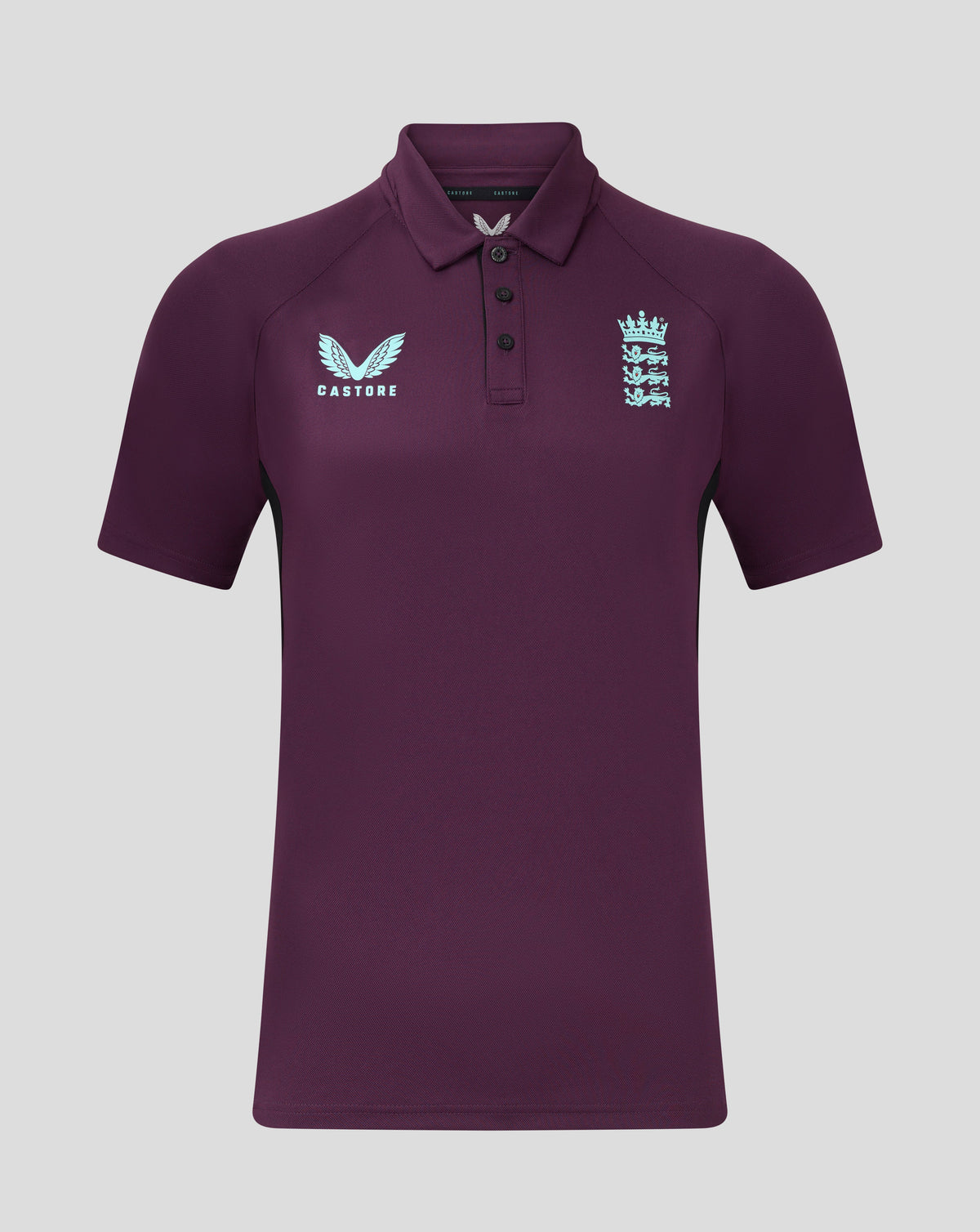 England Cricket Men's 25/26 Presentation Polo - Blackberry Wine/Caviar