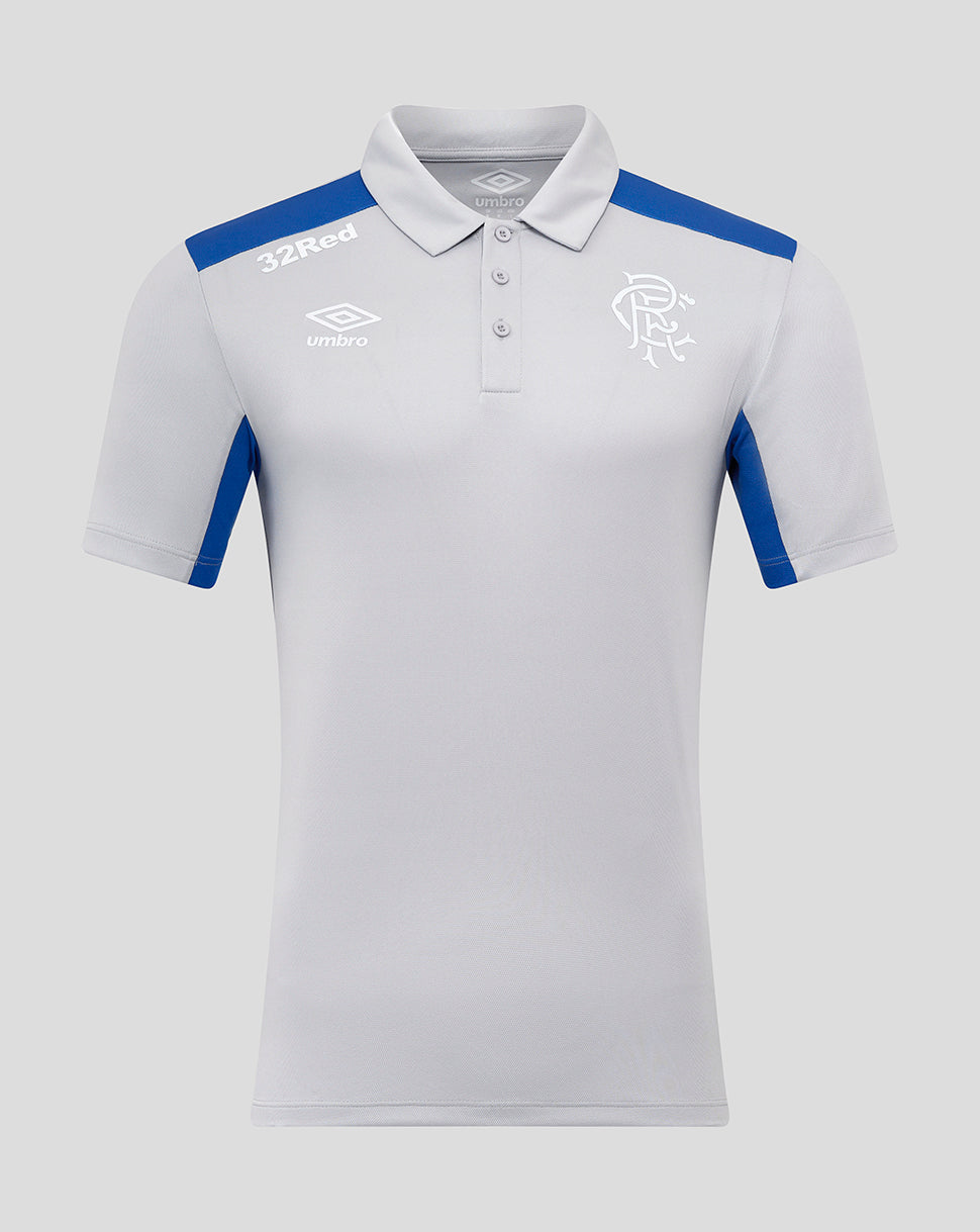 Rangers Men's 25/26 Presentation Polo - Microchip/Blue - Micro Chip/Nautical Blue