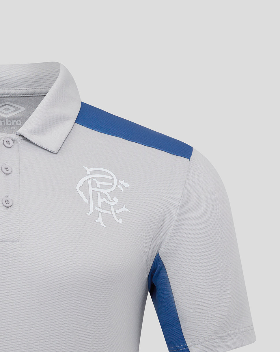 Rangers Men's 25/26 Presentation Polo - Microchip/Blue - Micro Chip/Nautical Blue