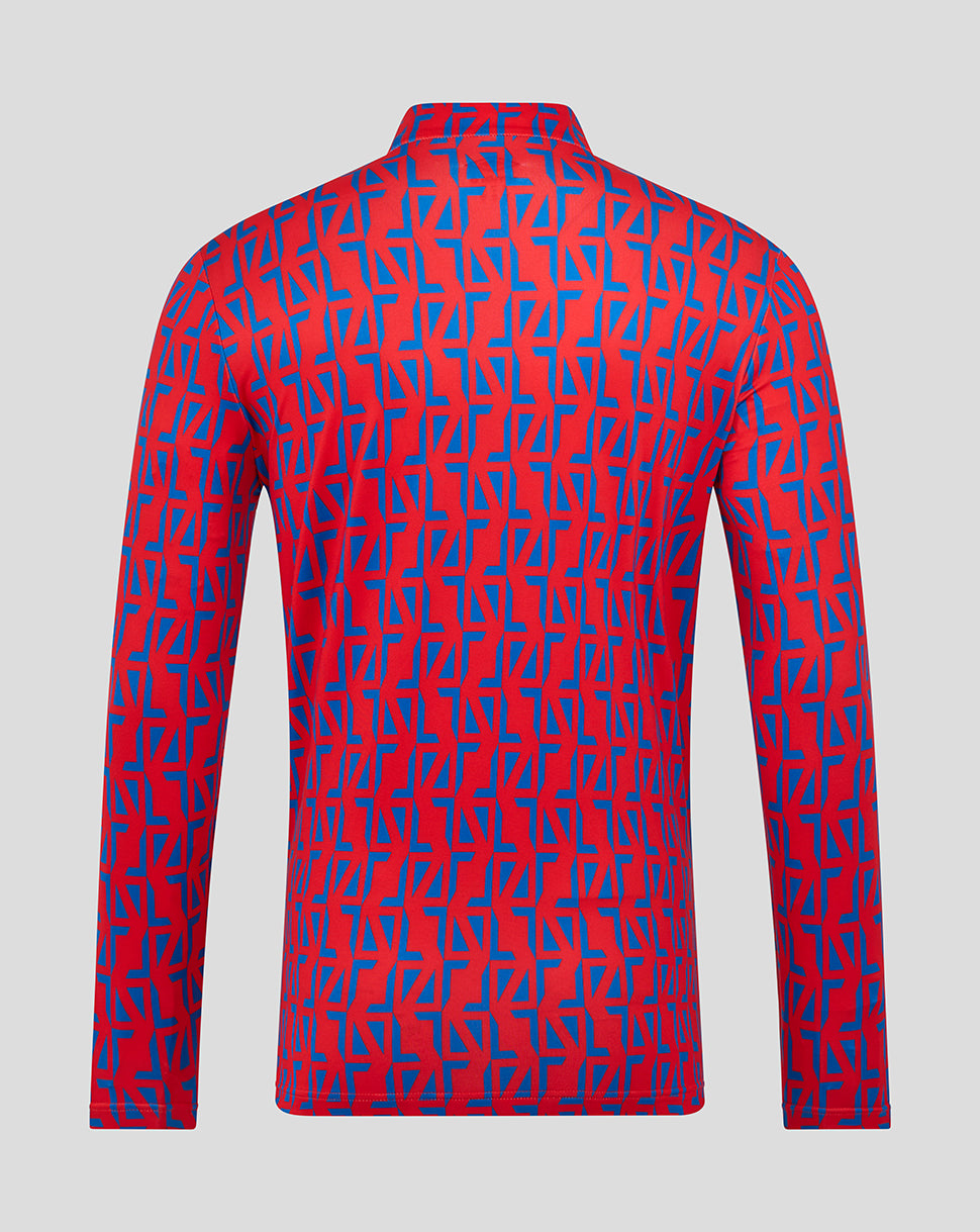 Rangers Men's 25/26 Away Matchday 1/4 Zip - Flame Scarlet/Lapis Blue