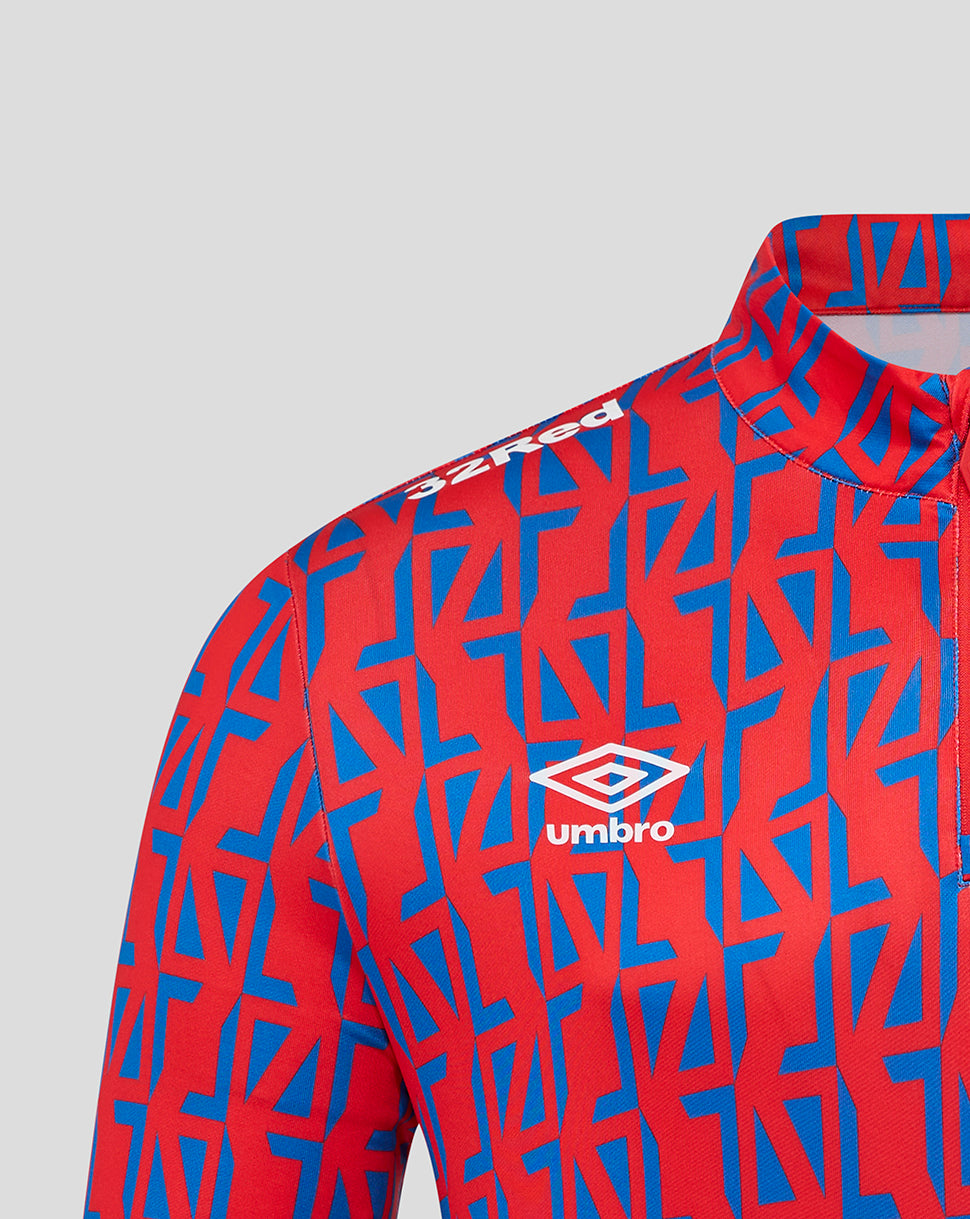 Rangers Men's 25/26 Away Matchday 1/4 Zip - Flame Scarlet/Lapis Blue
