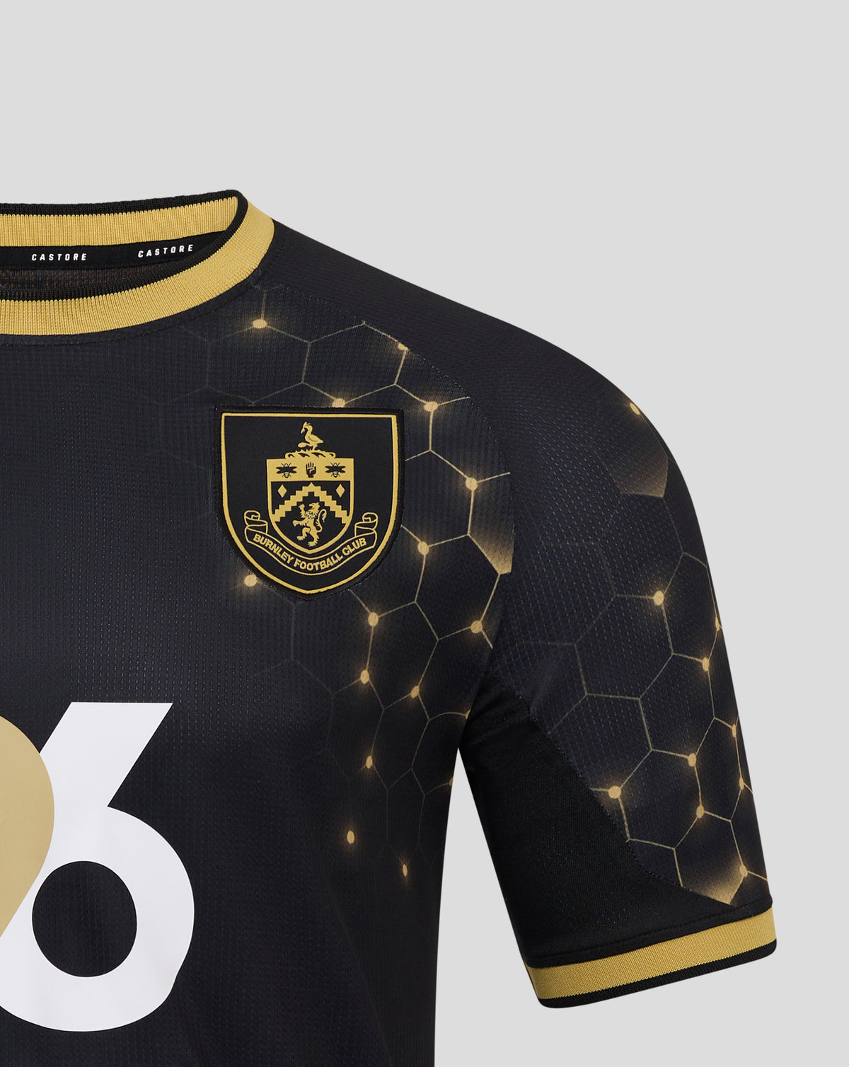 Burnley FC Men's 25/26 Third Short Sleeve Shirt - Caviar/Antique Gold