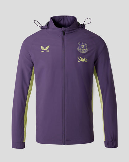 Everton FC Men's 25/26 Performance Packable Hood Shower Jacket - Loganberry