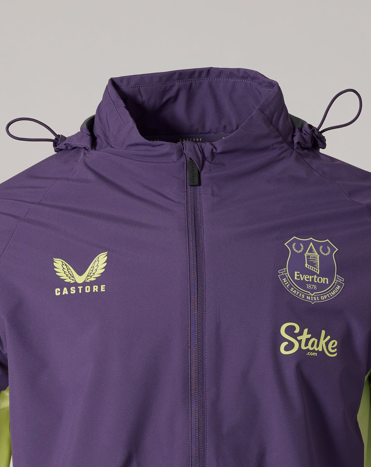 Everton FC Men's 25/26 Performance Packable Hood Shower Jacket - Loganberry - Loganberry