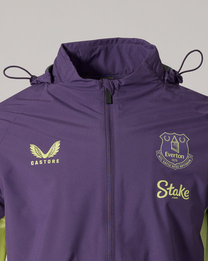 Everton FC Men's 25/26 Performance Packable Hood Shower Jacket - Loganberry
