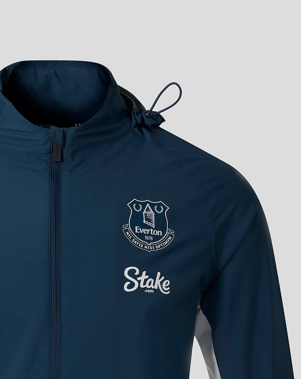 Everton FC Men's 25/26 Performance Packable Hood Shower Jacket - Moonlit Ocean
