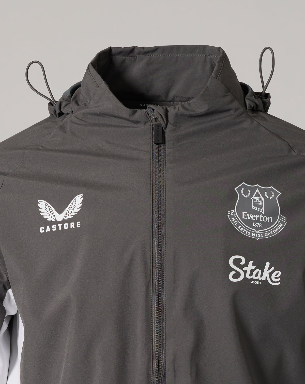 Everton FC Men's 25/26 Performance Packable Hood Shower Jacket - Thunderstorm - Thunderstorm/Brilliant White