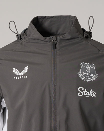 Everton FC Men's 25/26 Performance Packable Hood Shower Jacket - Thunderstorm