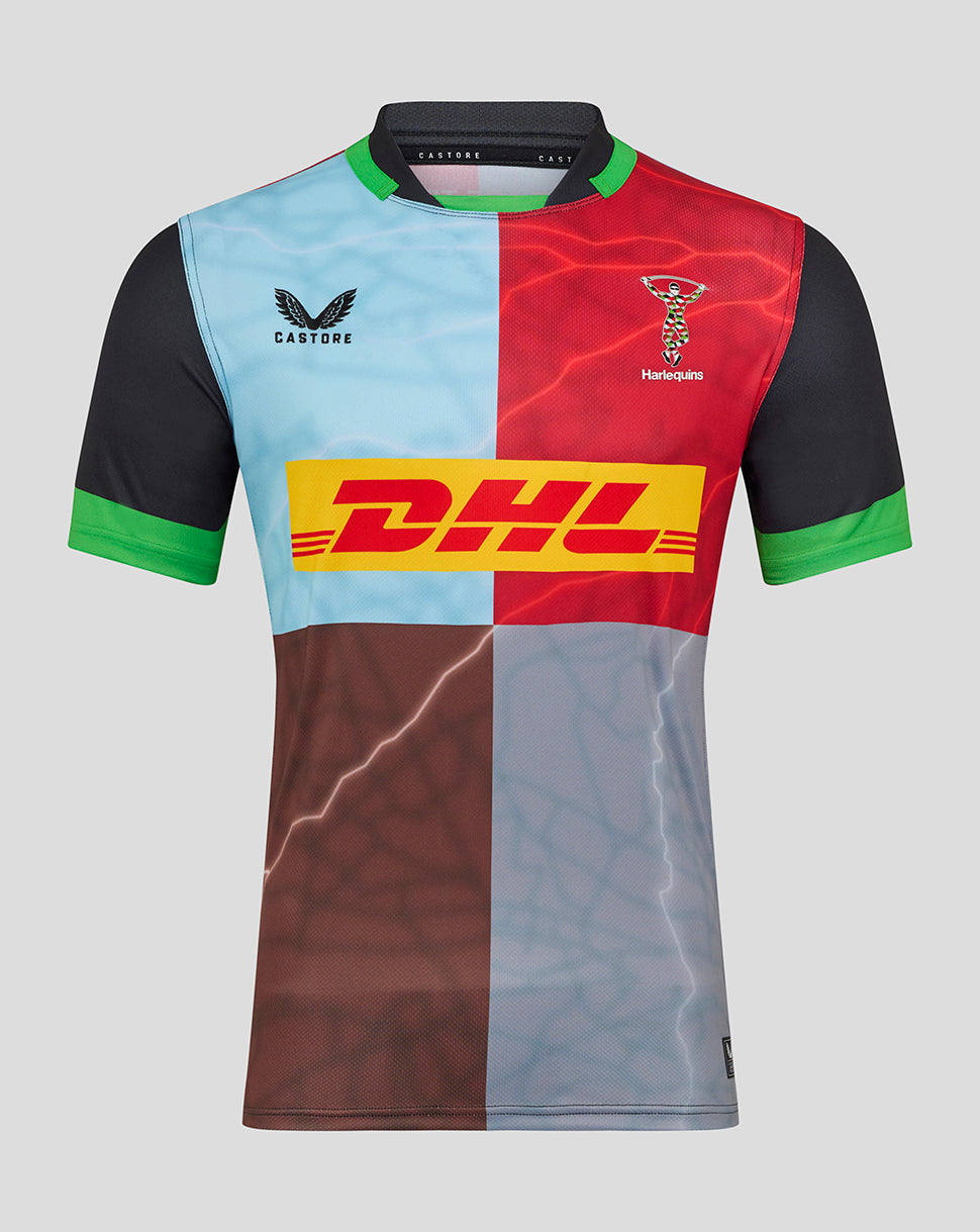 Harlequins Men's 25/26 Home Replica Shirt - Caviar/Classic Green