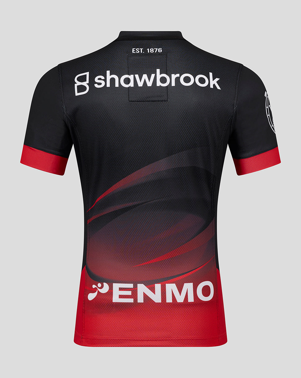 Saracens Mens 25/26 Pro Home Shirt - Caviar/Racing Red