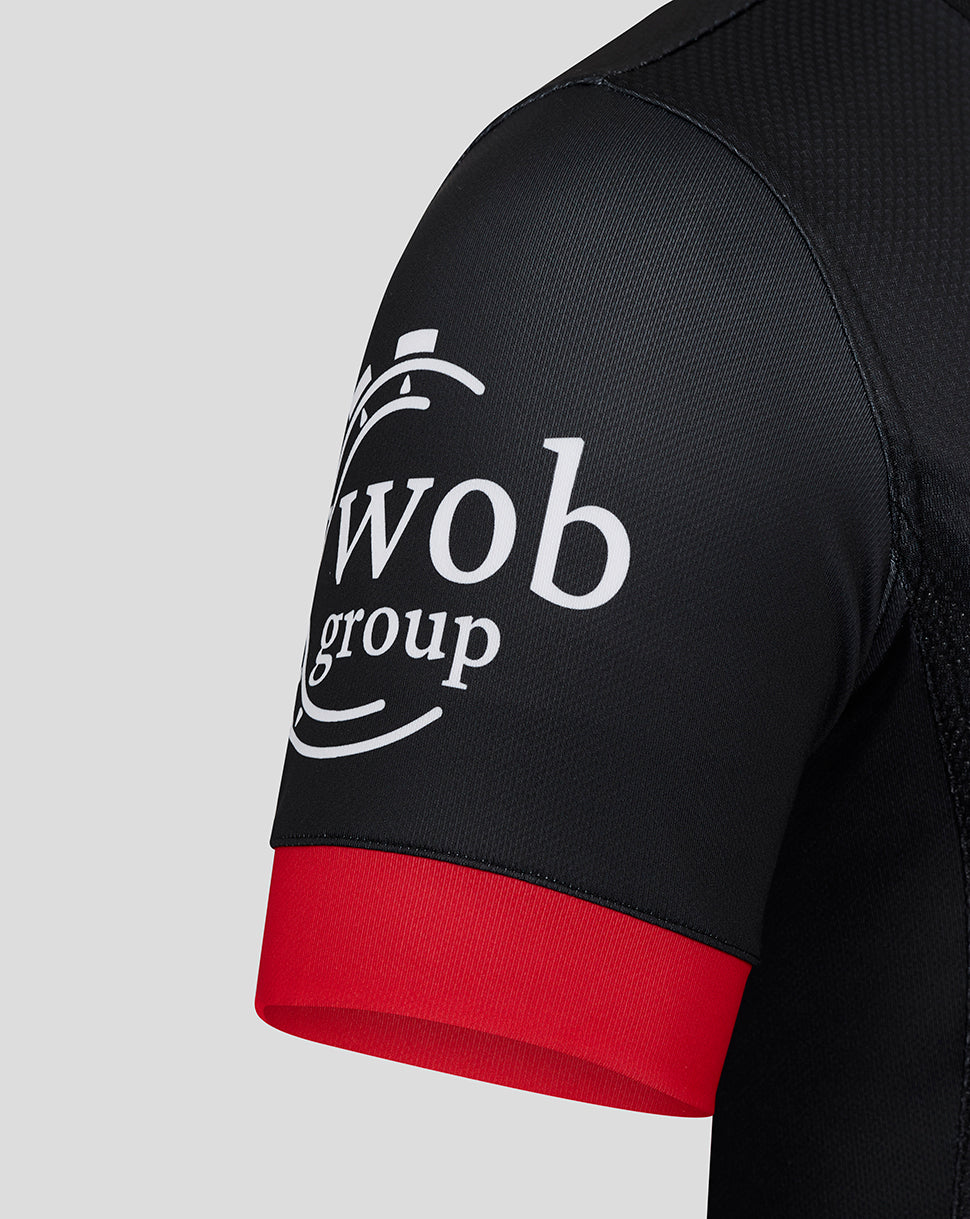 Saracens Mens 25/26 Pro Home Shirt - Caviar/Racing Red
