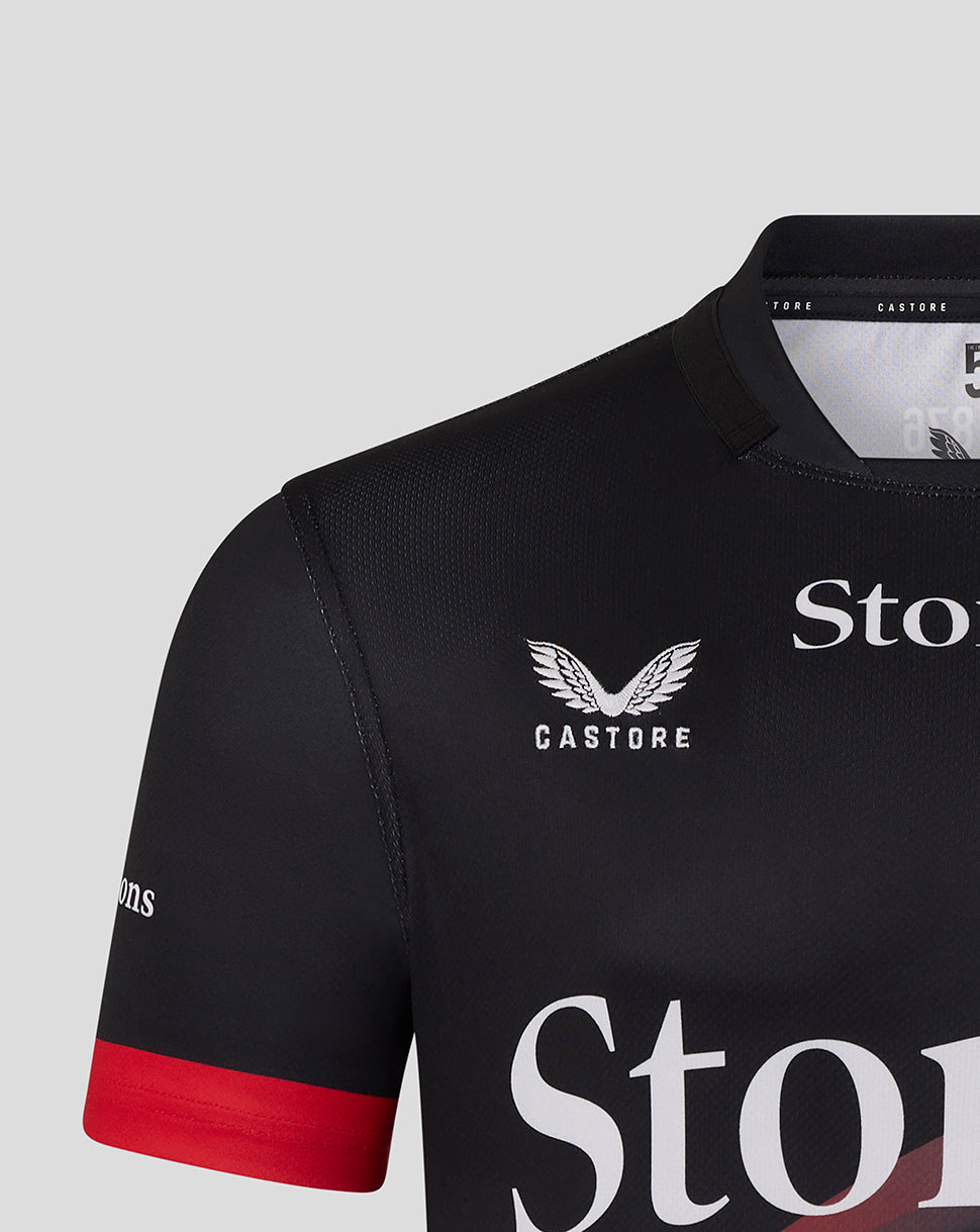 Saracens Mens 25/26 Replica Home Shirt - Caviar/Racing Red