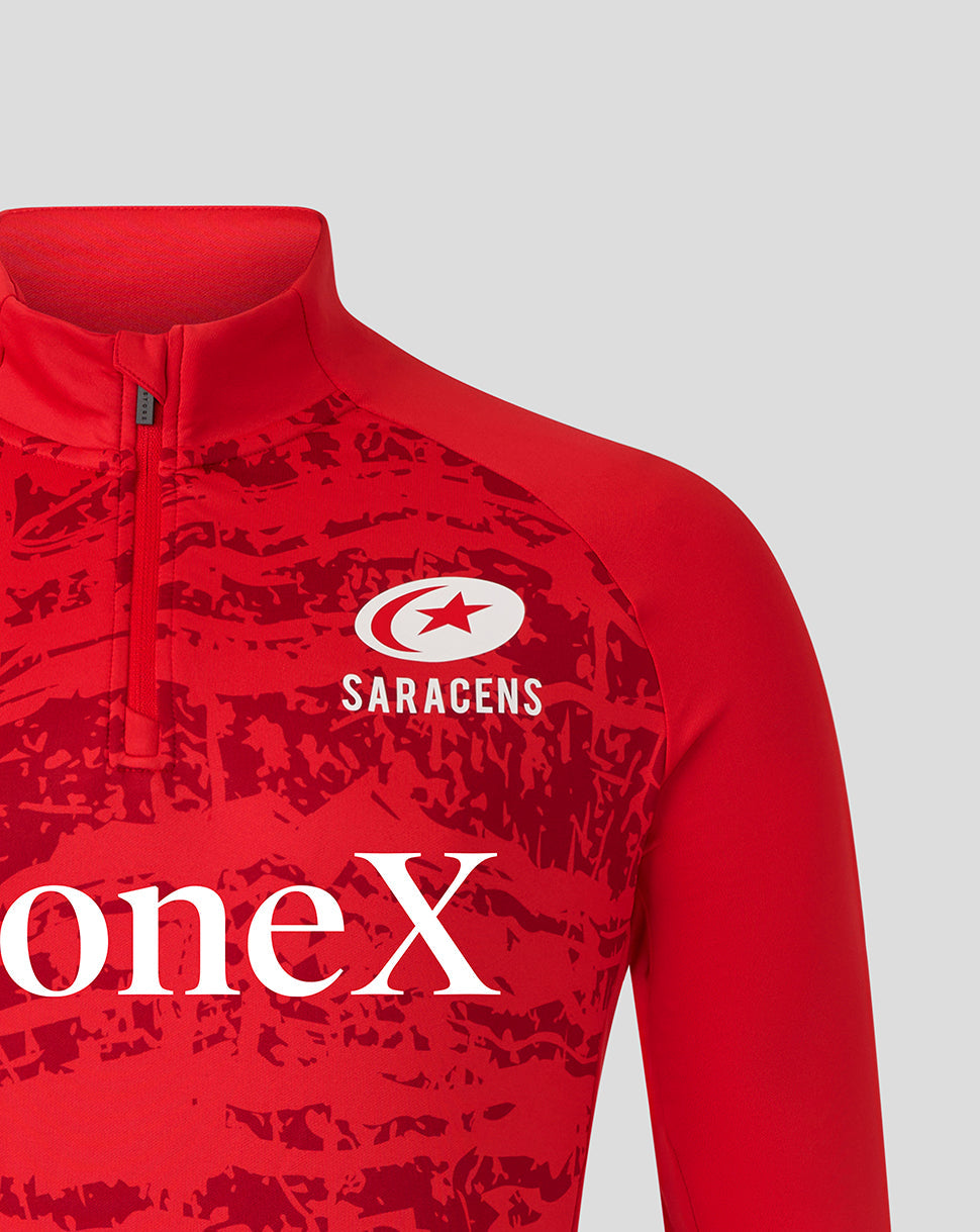 Saracens Men's 25/26 Matchday Midlayer Top - Racing Red