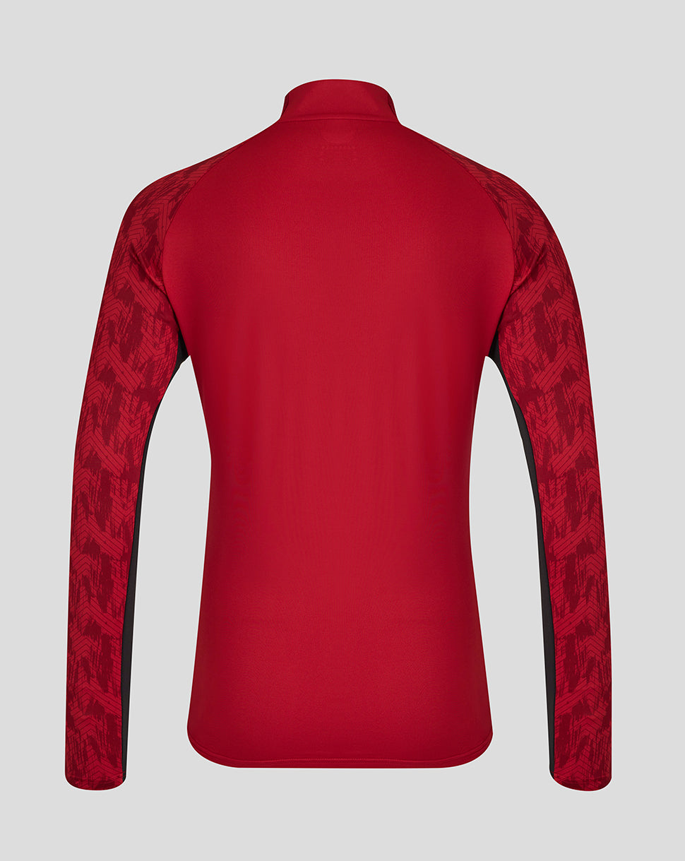 Saracens Men's 25/26 Training 1/4 Zip - Rhythmic Red - Red/Black