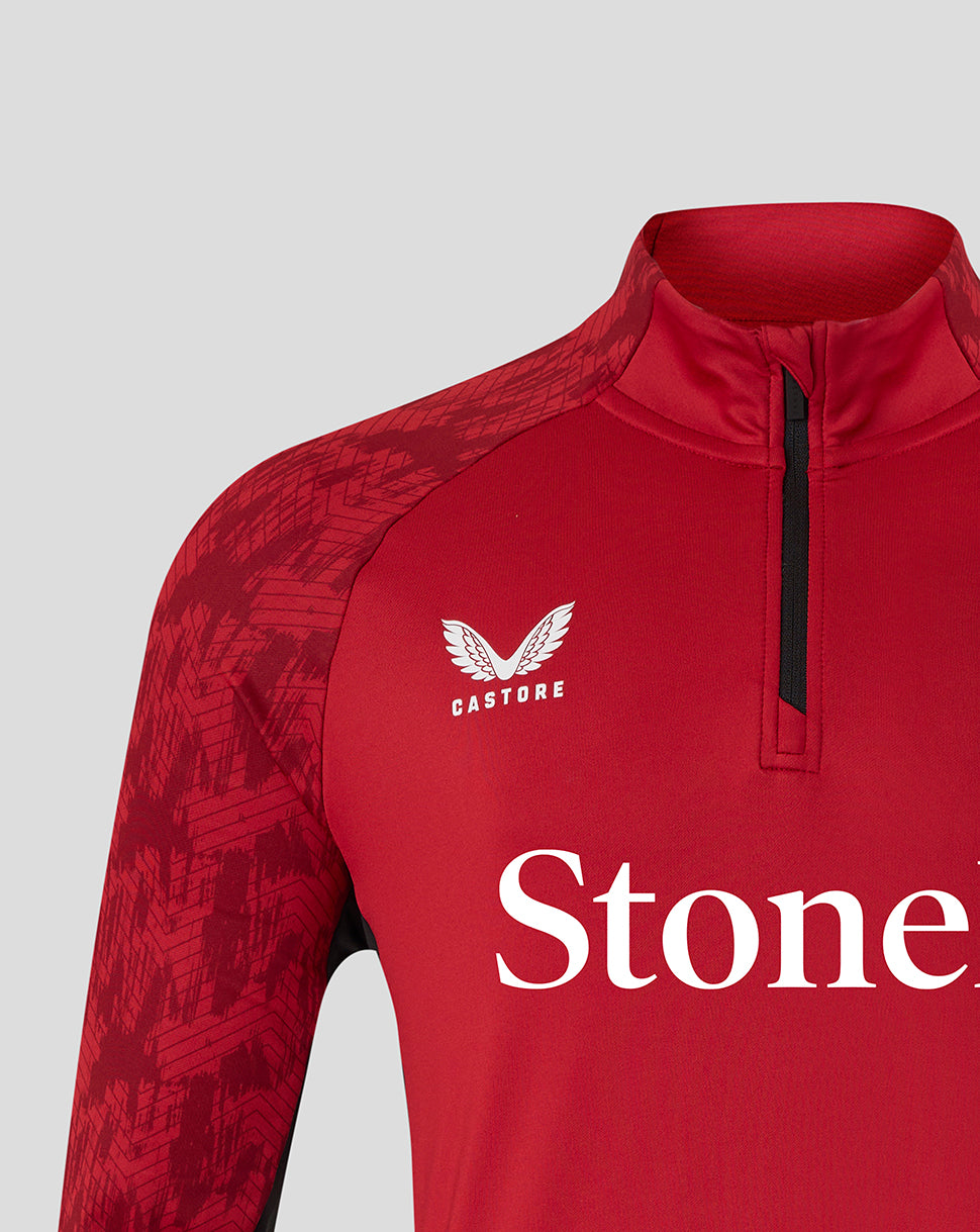 Saracens Men's 25/26 Training 1/4 Zip - Rhythmic Red - Red/Black