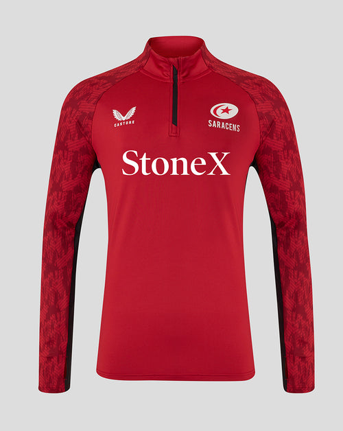 Saracens Men's 25/26 Training 1/4 Zip - Rhythmic Red
