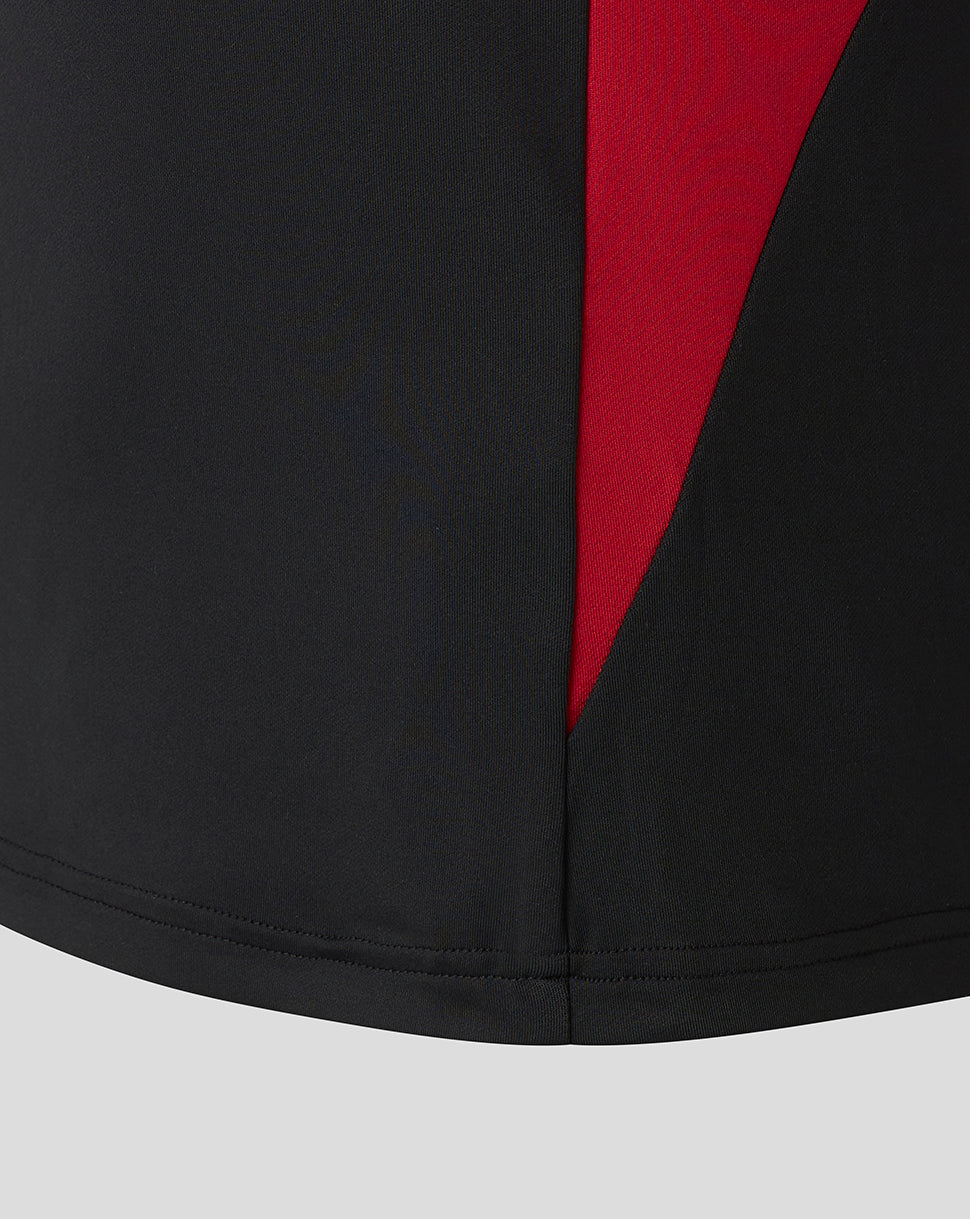 Saracens Men's 25/26 Training Drill Top - Caviar - Black/Red