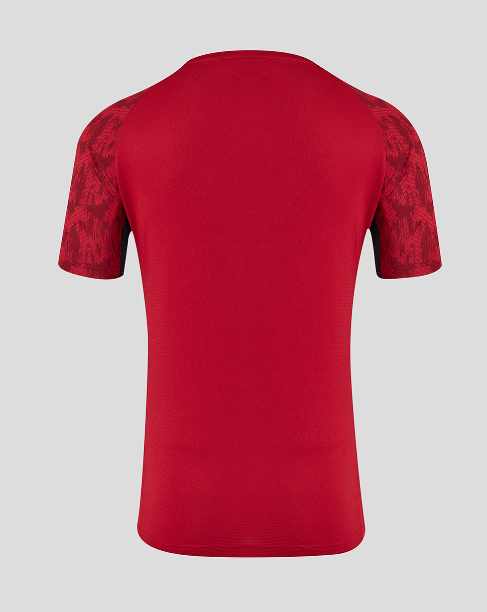 Saracens Men's 25/26 Training Short Sleeve Tee - Rhythmic Red - Red/Black