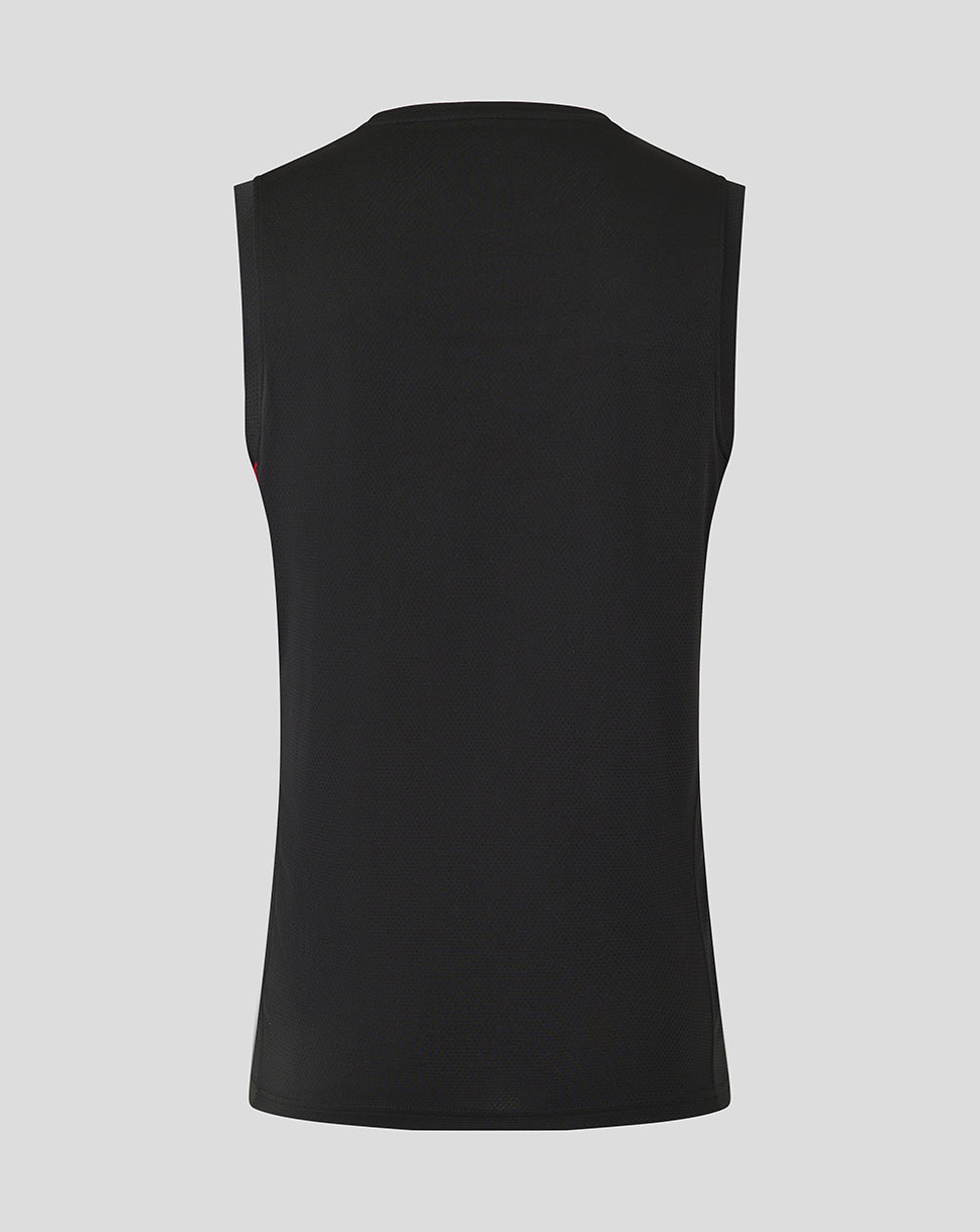 Saracens Men's 25/26 Training Vest - Caviar - Black/Red