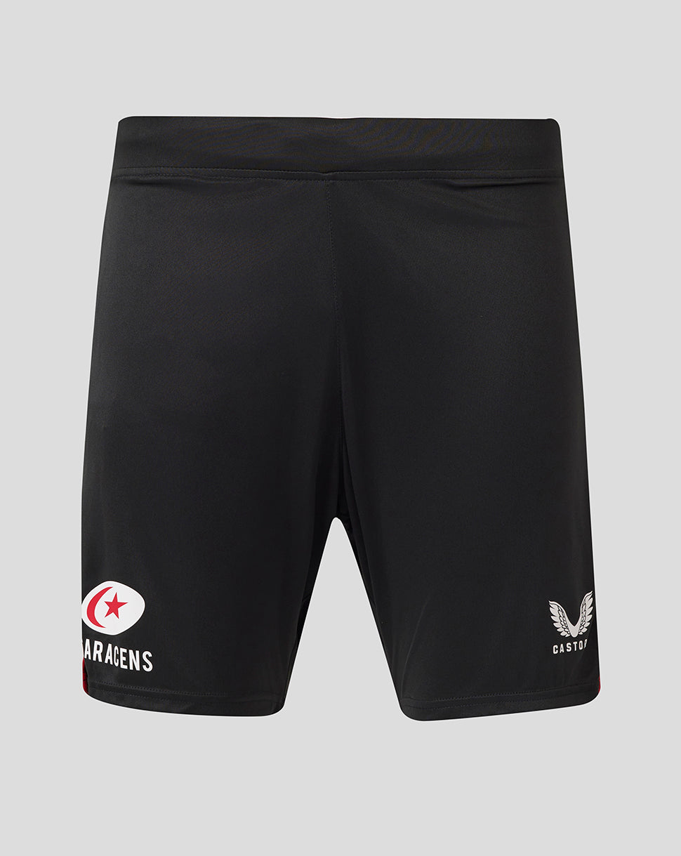 Saracens Men's 25/26 Training Knit Shorts - Caviar - Caviar/Rhythmic Red