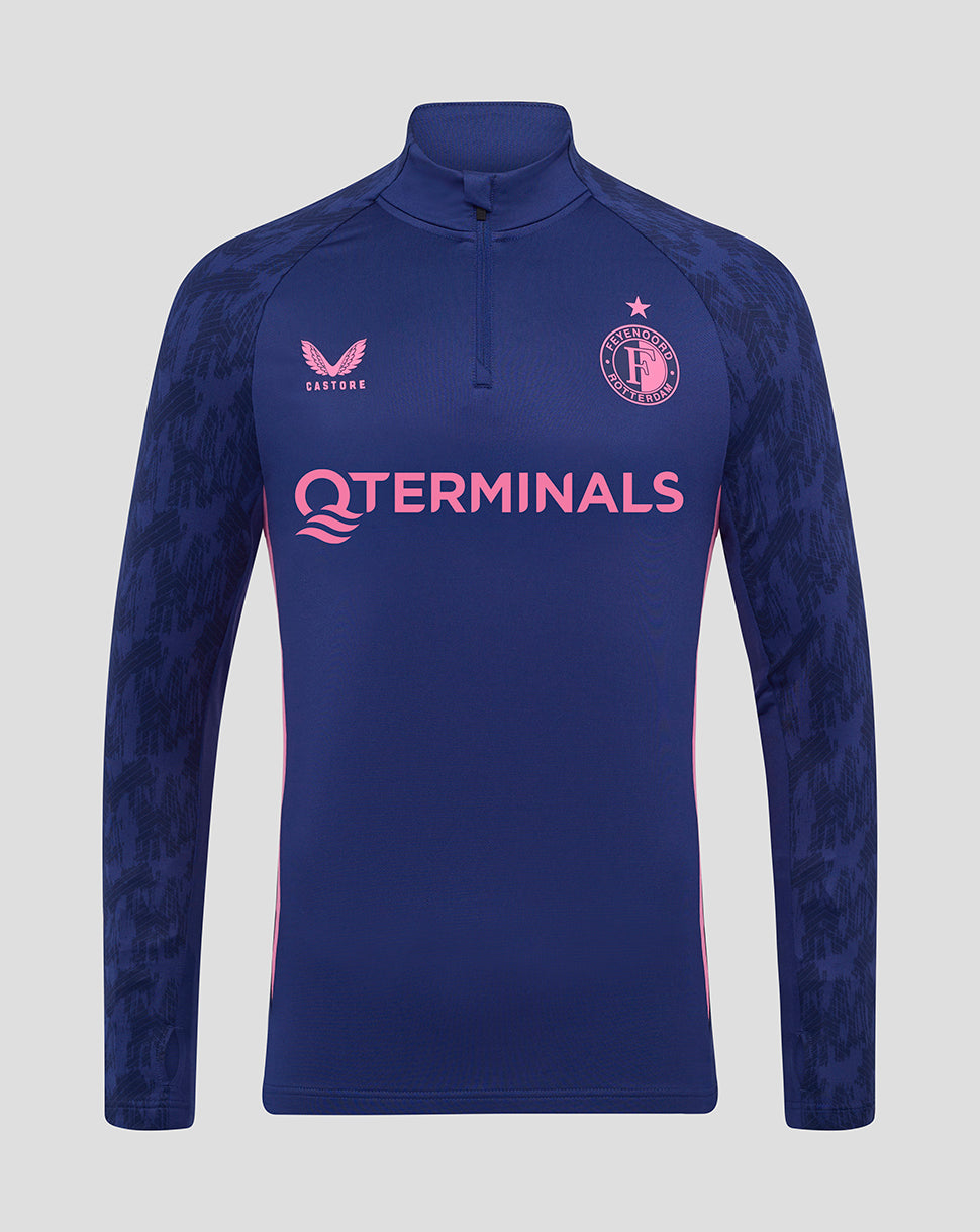 Feyenoord Men's 2025-2026 Players Training Performance Midlayer - Blueprint/Pink Cosmos