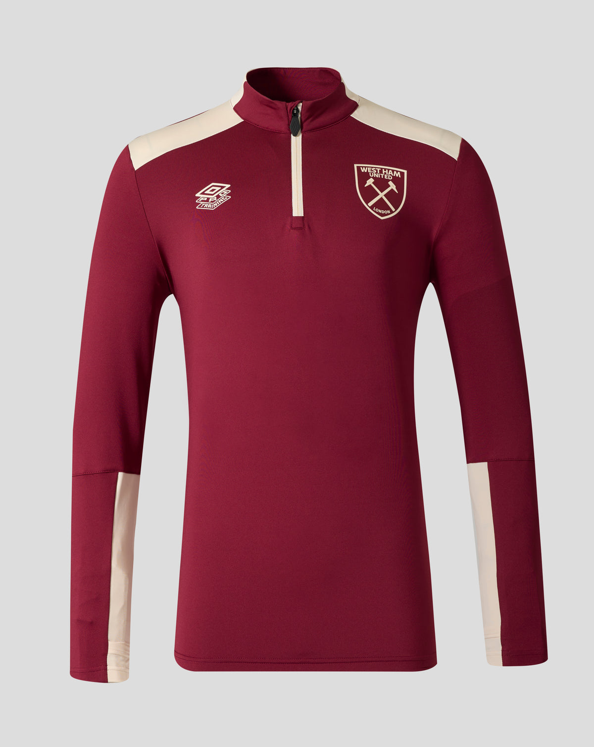 West Ham Men's 25/26 Pro Training Midlayer Top - Rhododendron - Rhododendron/Ecru